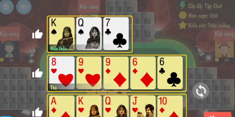 Hướng dẫn đặt cược trong game bài mậu binh