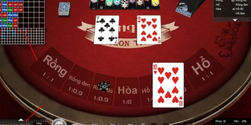 Một số loại cược phổ biến trong Rồng Hổ